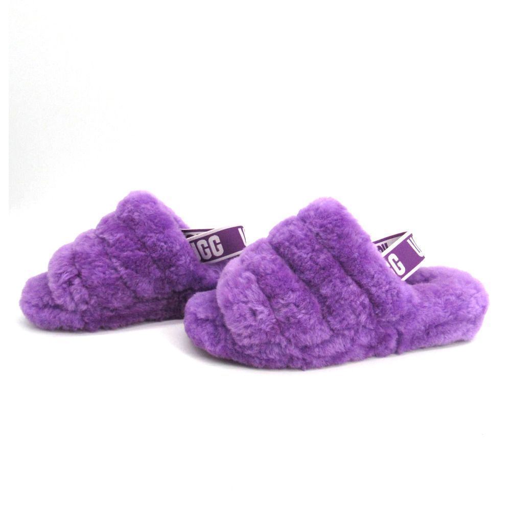 UGG Women's Fluff Yeah Slide Sheepskin Slippers In Purple Sky Sz 6 - Picture 3 of 8